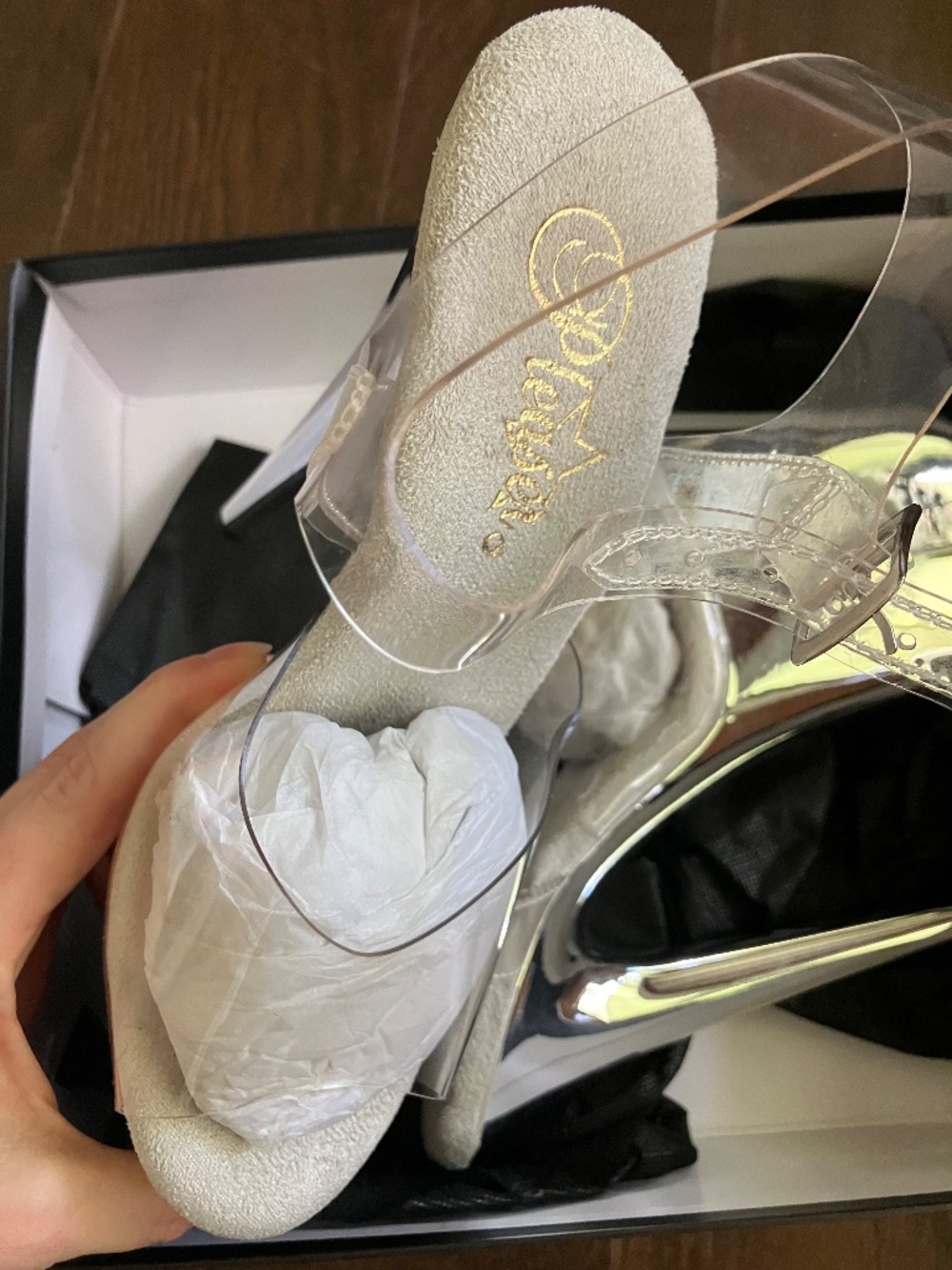 CHROME PLEASER  Flamingo-808 8" SIZE 7 NWT Dance Heels - Picture 4 of 7